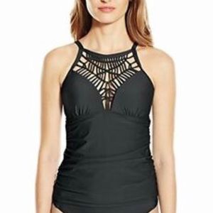 Athena macrame black tankini top 32 B/C, small
